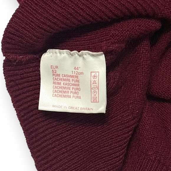 BROOKS BROTHERS 100% Cashmere V Neck Sweater Vintage 90s Burgundy - Picture 4 of 7